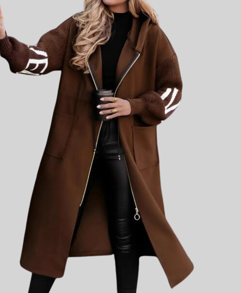Elegant British Style Long Hooded Coat