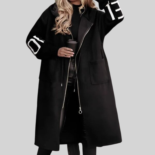 Elegant British Style Long Hooded Coat